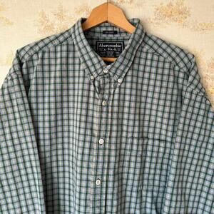 Vintage 90s Abercrombie & Fitch Plaid Button Down | The Big Shirt | Size XL